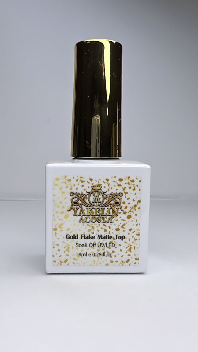 Gold Flake matte top coat 8ml – Yakelin Acosta