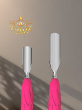 Manicure pusher Gummy with silicone handle UNIQ 10 TYPE 1 (rounded wide and rounded narrow pusher)