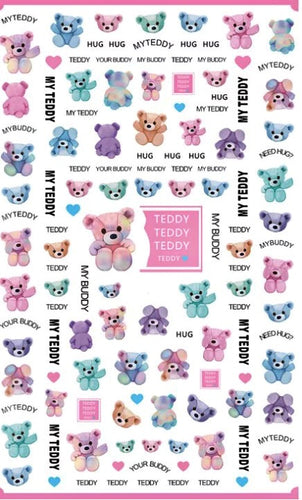 Teddy Bear Nail Sticker XF3071