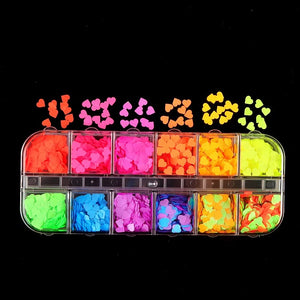 Neon Hearts Slices Decoration