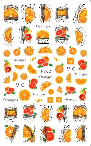 Orange Nail Sticker F762