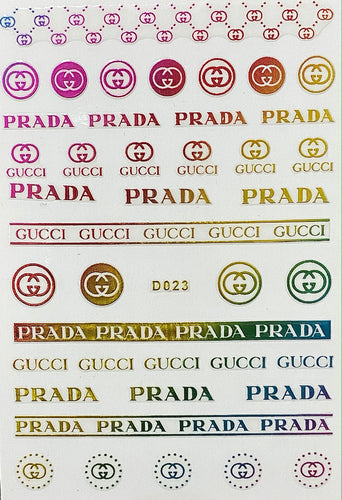 Prada&Gucci Colorful Nail Sticker D023