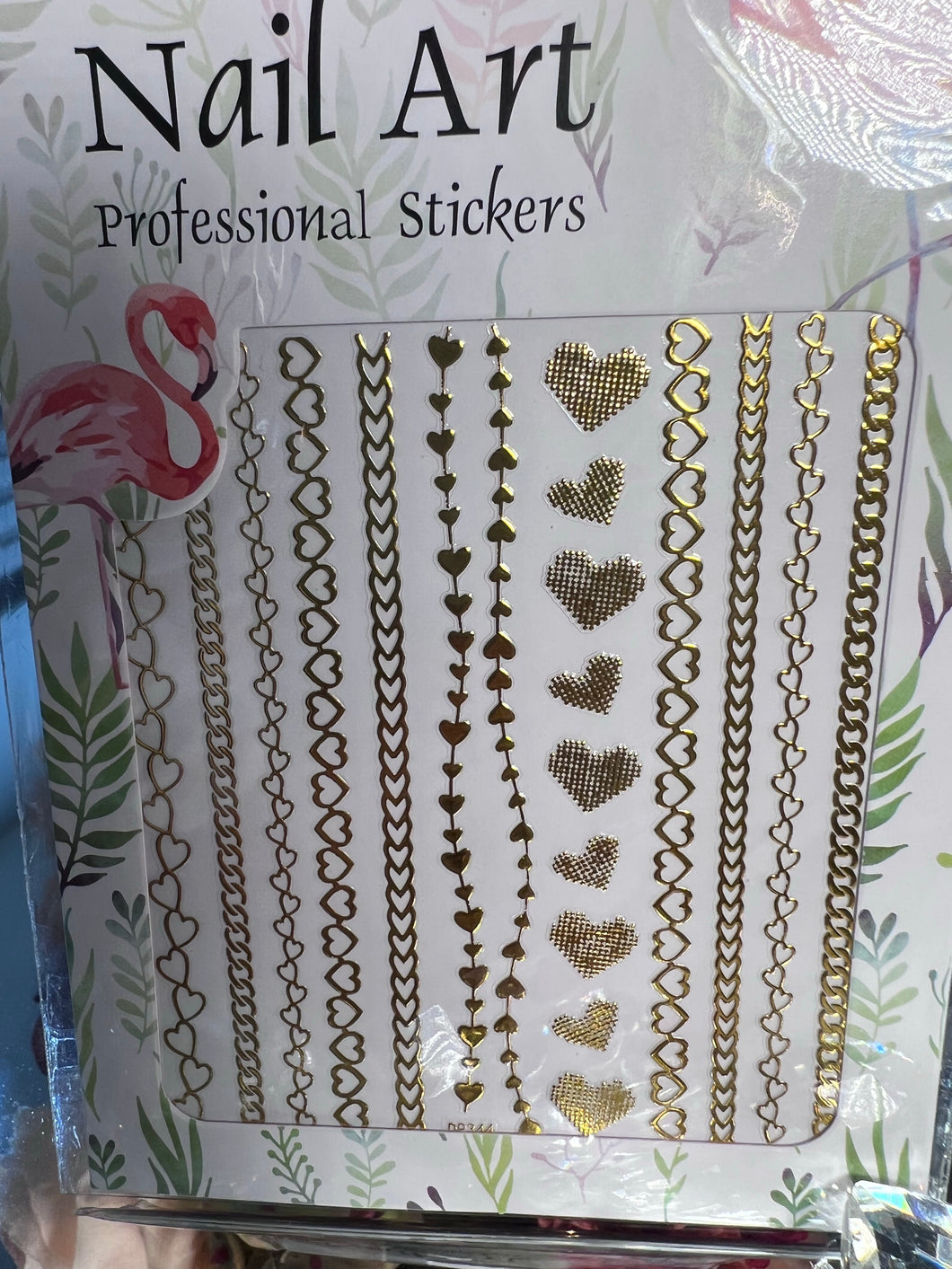 Sticker corazones metalicos