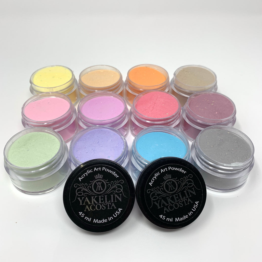 Colección de colores traslúcidos con mezcla de glitter en diferentes dimensiones. 12. 0.5 oz