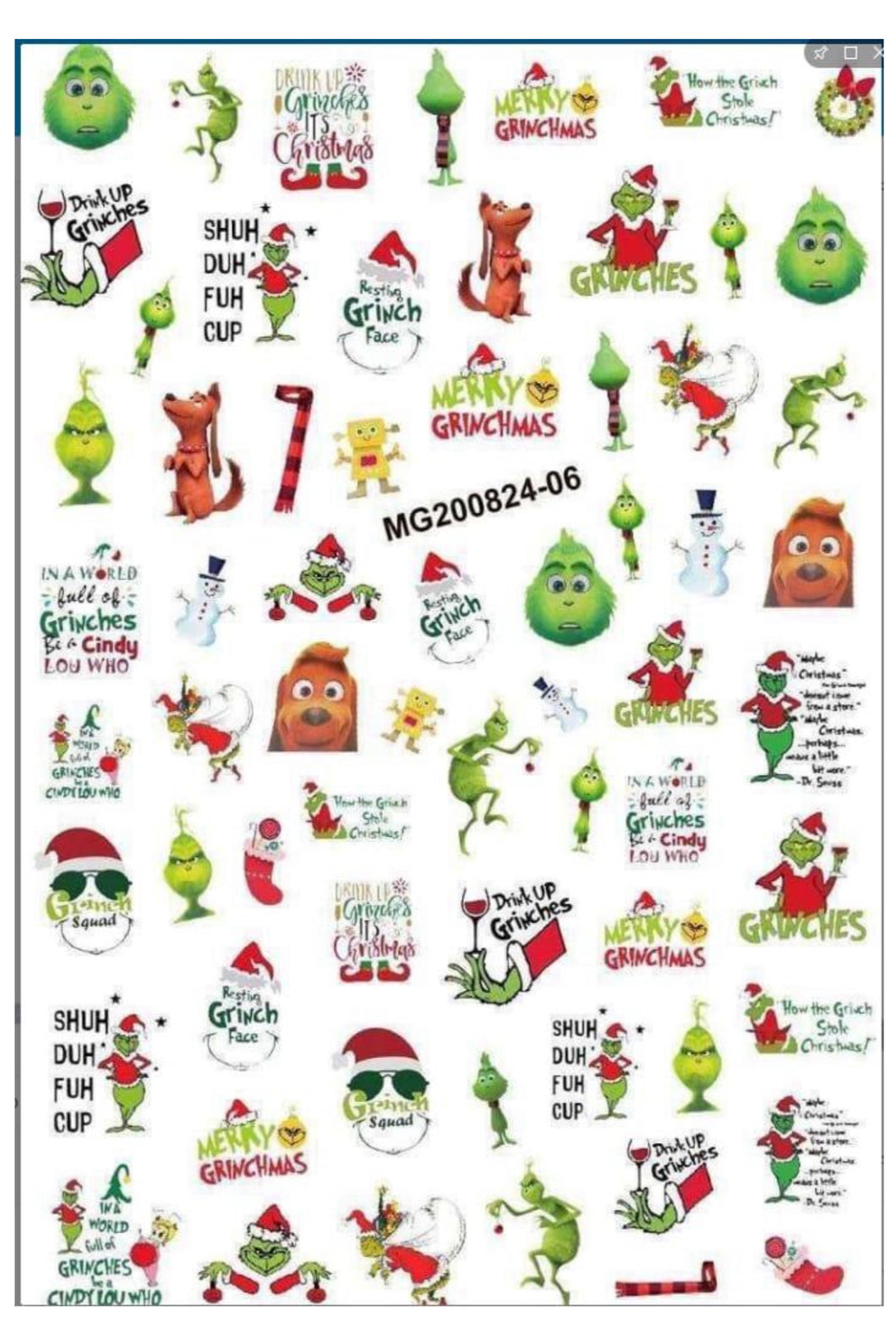 Sticker Mg 200824-06 grinches