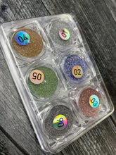 Reflective effect glitter powder  6jars/set/1.5g jar