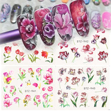 Water decal floral 24 unidades