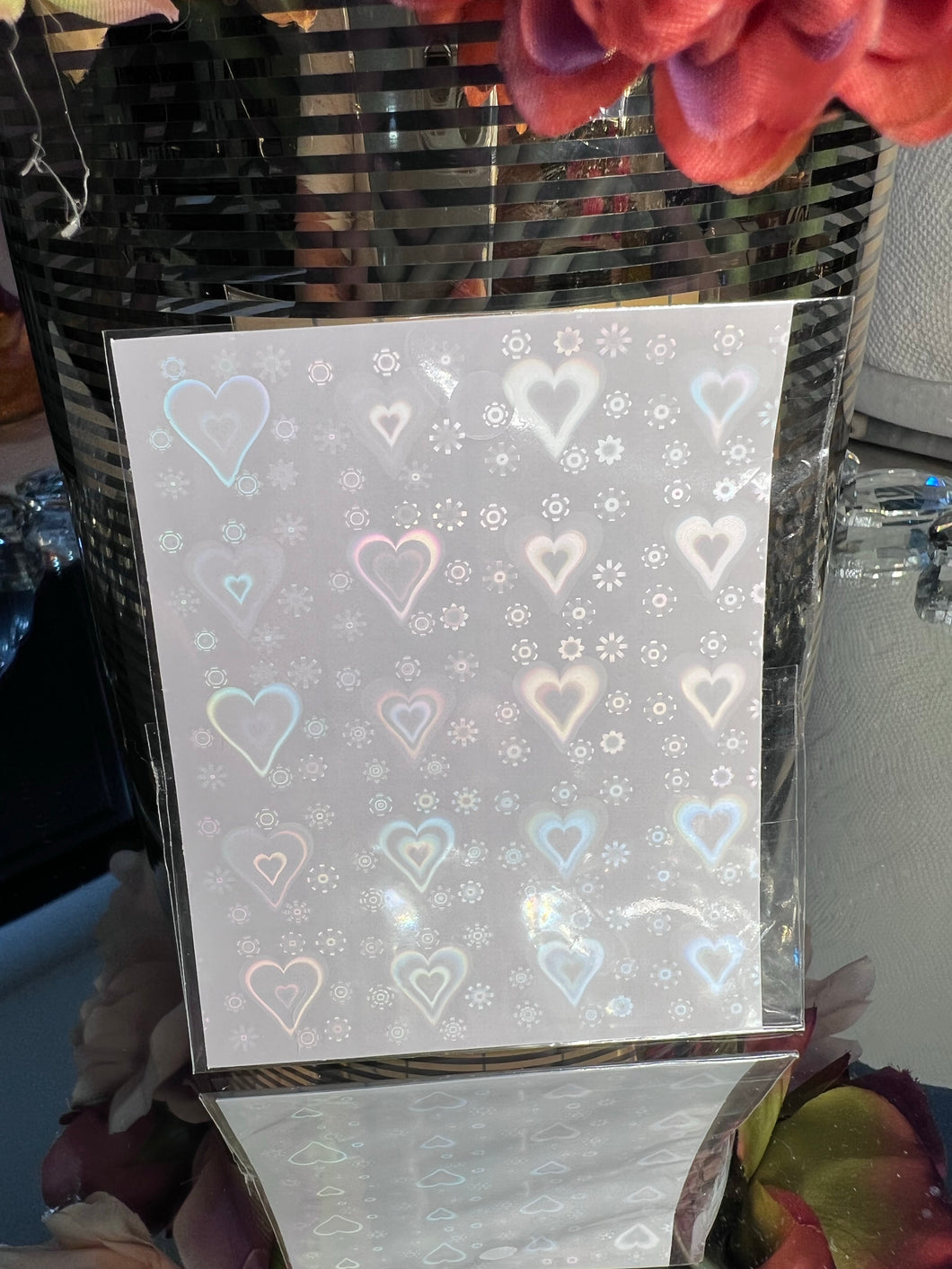 Sticker holografico corazones