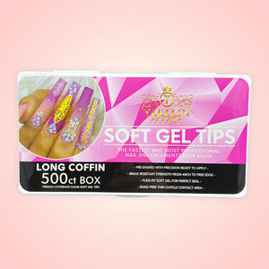 Soft gel tips long coffin 500 pcs