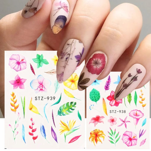 Water decal floral 24 unidades