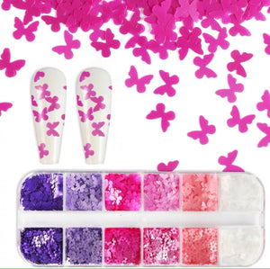 Butterfly&Flowers Nail Sequins